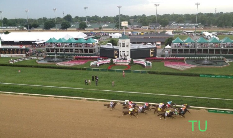 The Kentucky Oaks is decorated in pink lilies.