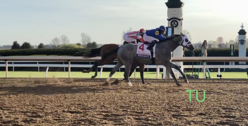 Essential Quality wins the Blue Grass Stakes at Keeneland.